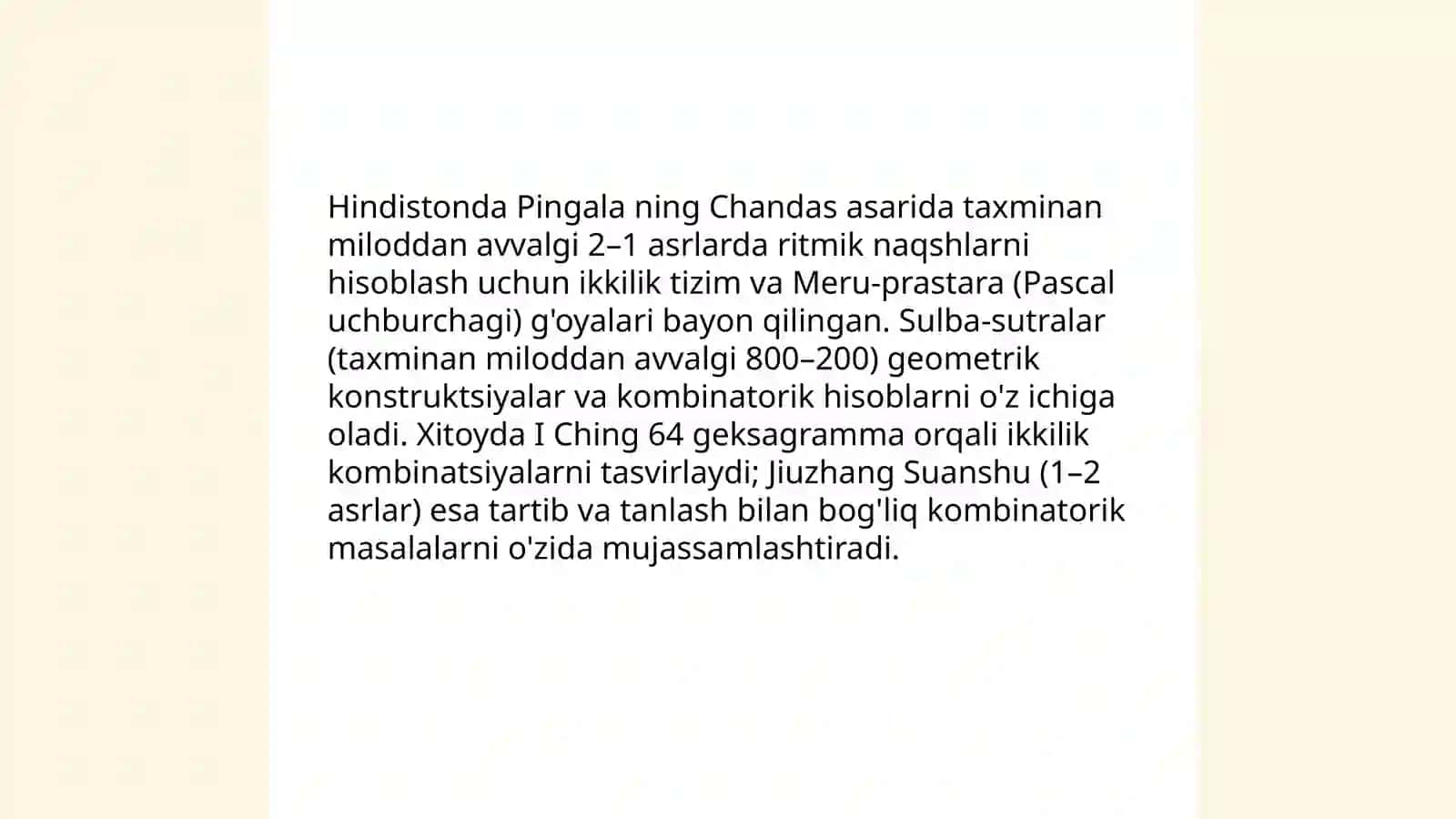 Kombinatorika fani va rivojlanish tarixi bosqichlari 4