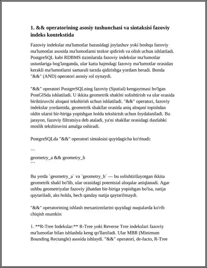 FAZOVIY INDEKSNI ISHLATISH UCHUN && OPERATORIDAN FOYDALANISH VA UNING ISHLASHI 4