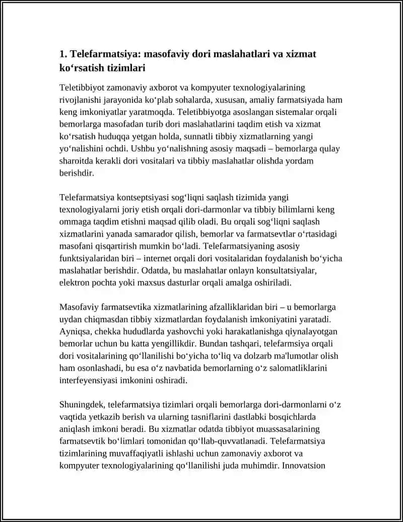 ZAMONAVIY AXBOROT VA KOMPYUTER TEXNOLOGIYALARIDA TELETIBBIYOT IMKONIYATLARIDAN FOYDALANISH VA AMALIY FARMATSIYADA QÓLLAB-QUVVATLASH TIZIMLARI 4