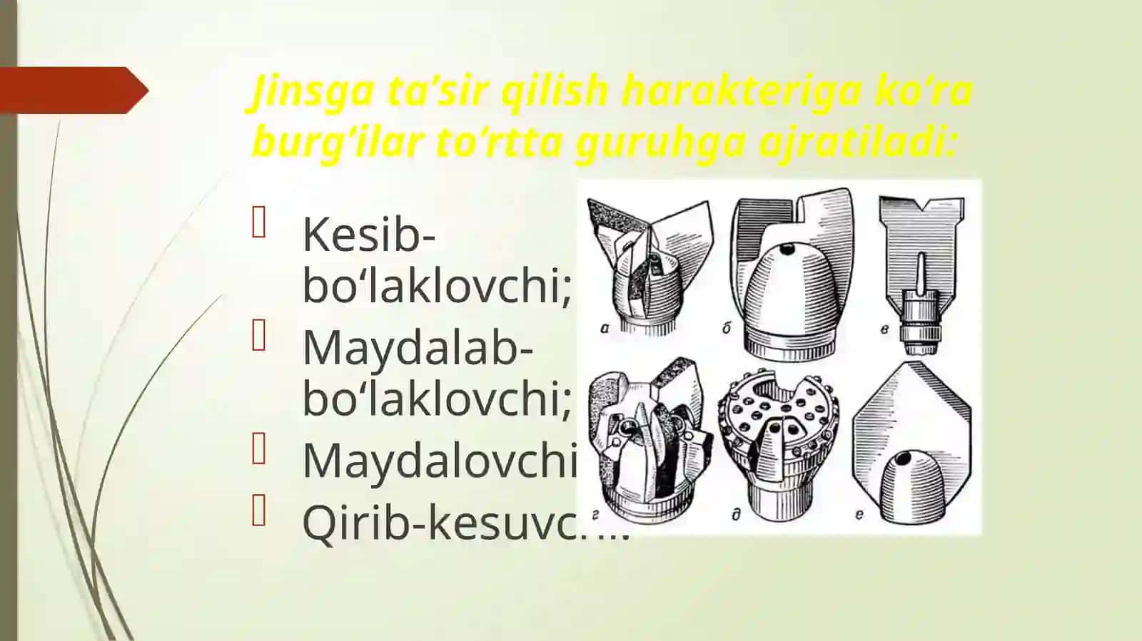 Burg`ulashishlarimexanikyorishshag`alkonlaridaqazishyuklashishlari 4