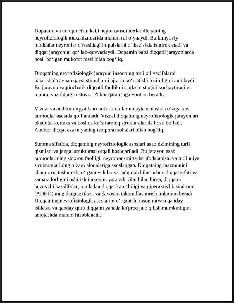 DIQQATNING FIZIOLOGIK MEXANIZMLARI 4