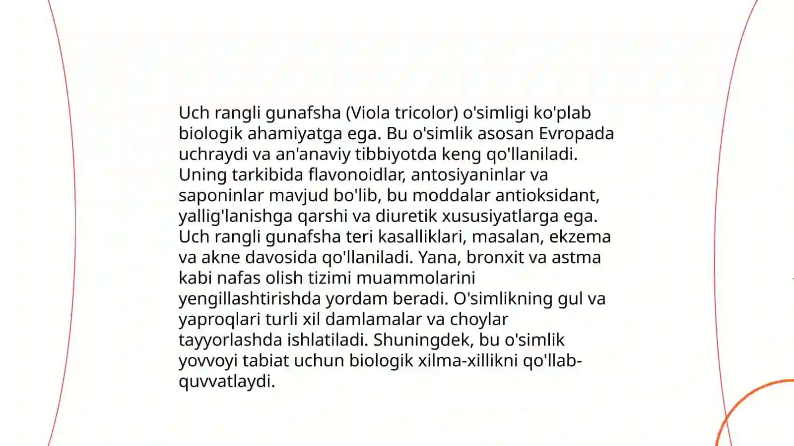 Flavonodilarni o‘rganishda Vatan olimlarining tutgan o‘rni. Uch rangli gunafsha o’simligi 4