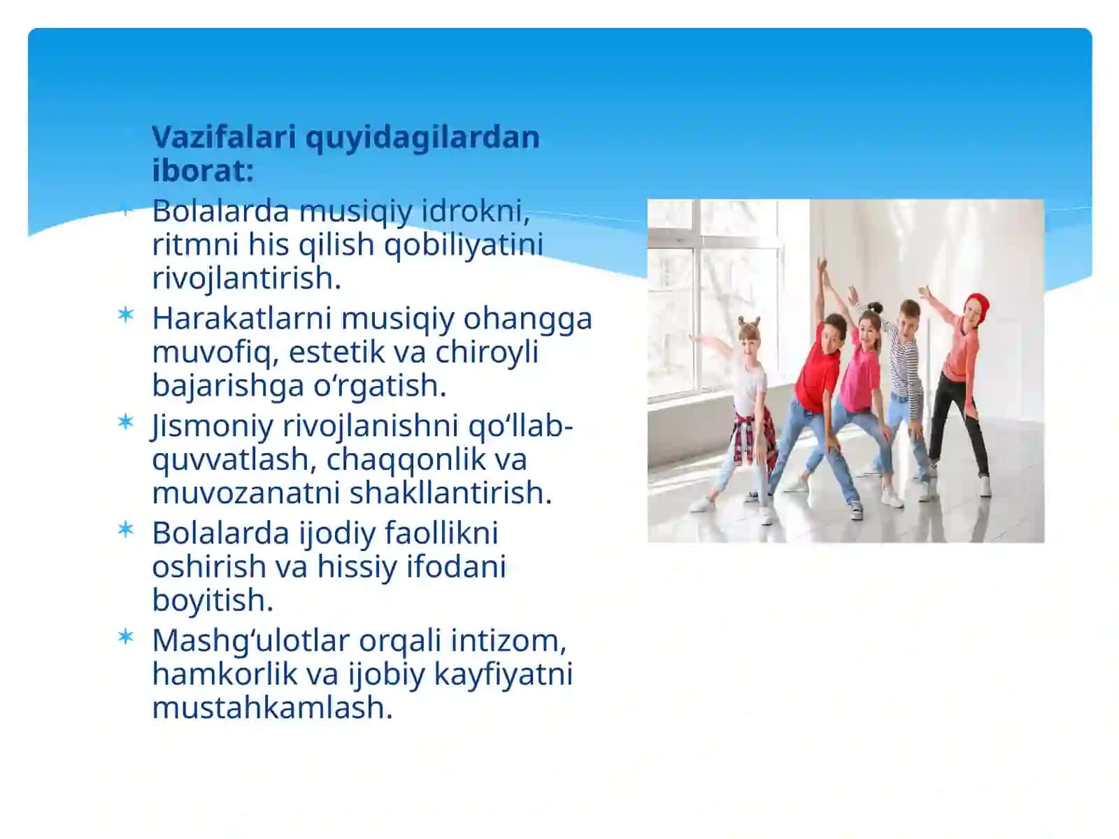 Bolalargamusiqiyritmikharakatlarnio‘rgatish 4