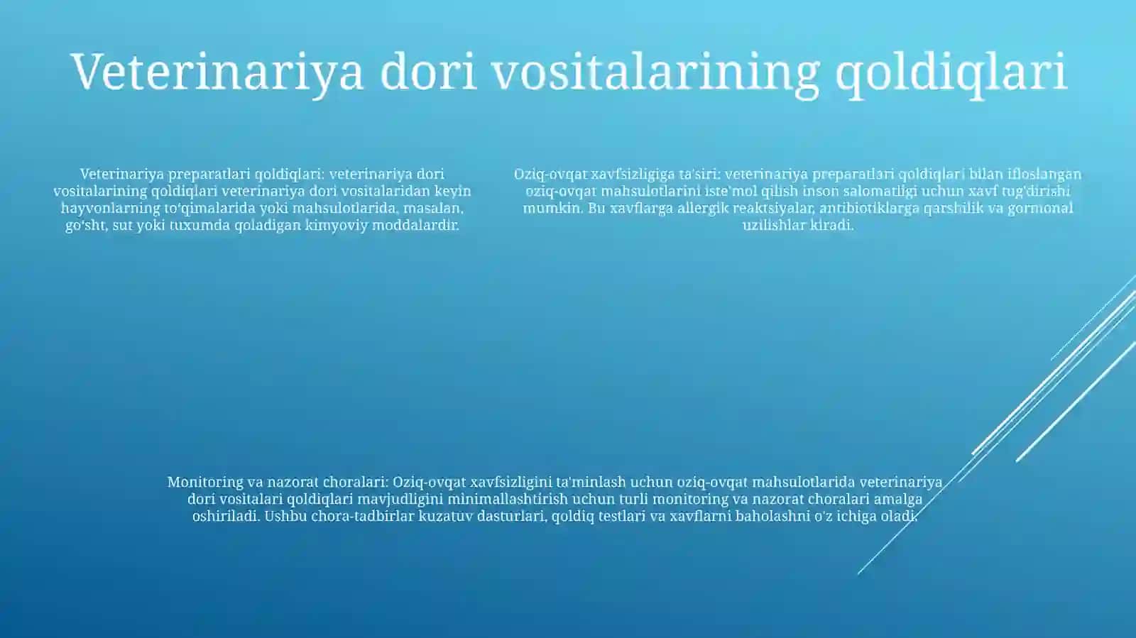 Оziq-Оvqаt Mаhsulоtlаrining Chorvachilikda Qo’Llaniladigan Moddalar BilanIfloslanishi 4