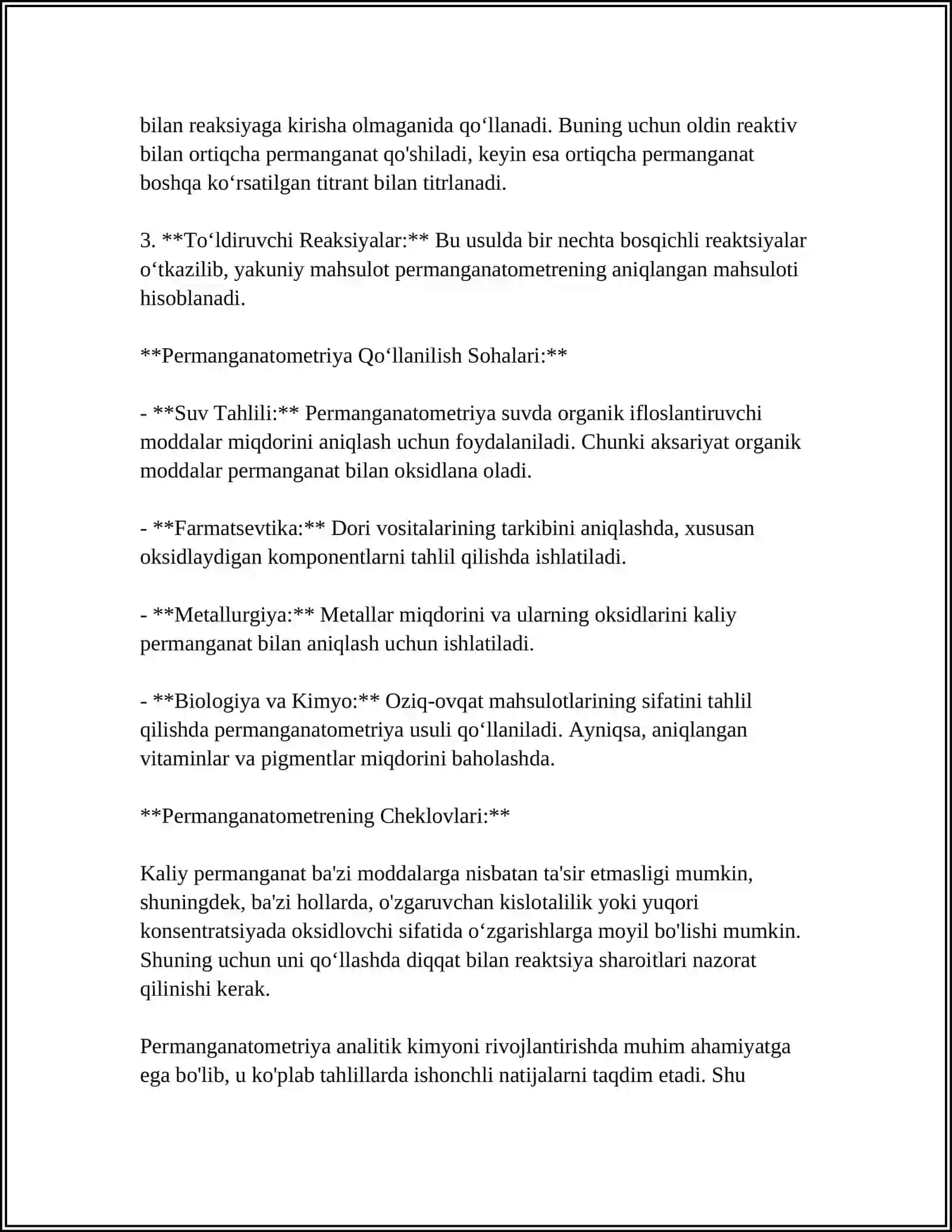 PERMANGANATOMETRIYA YODOMETRIYA BROMATOMETRIYA NITRITOMETROYA USULLARI 4