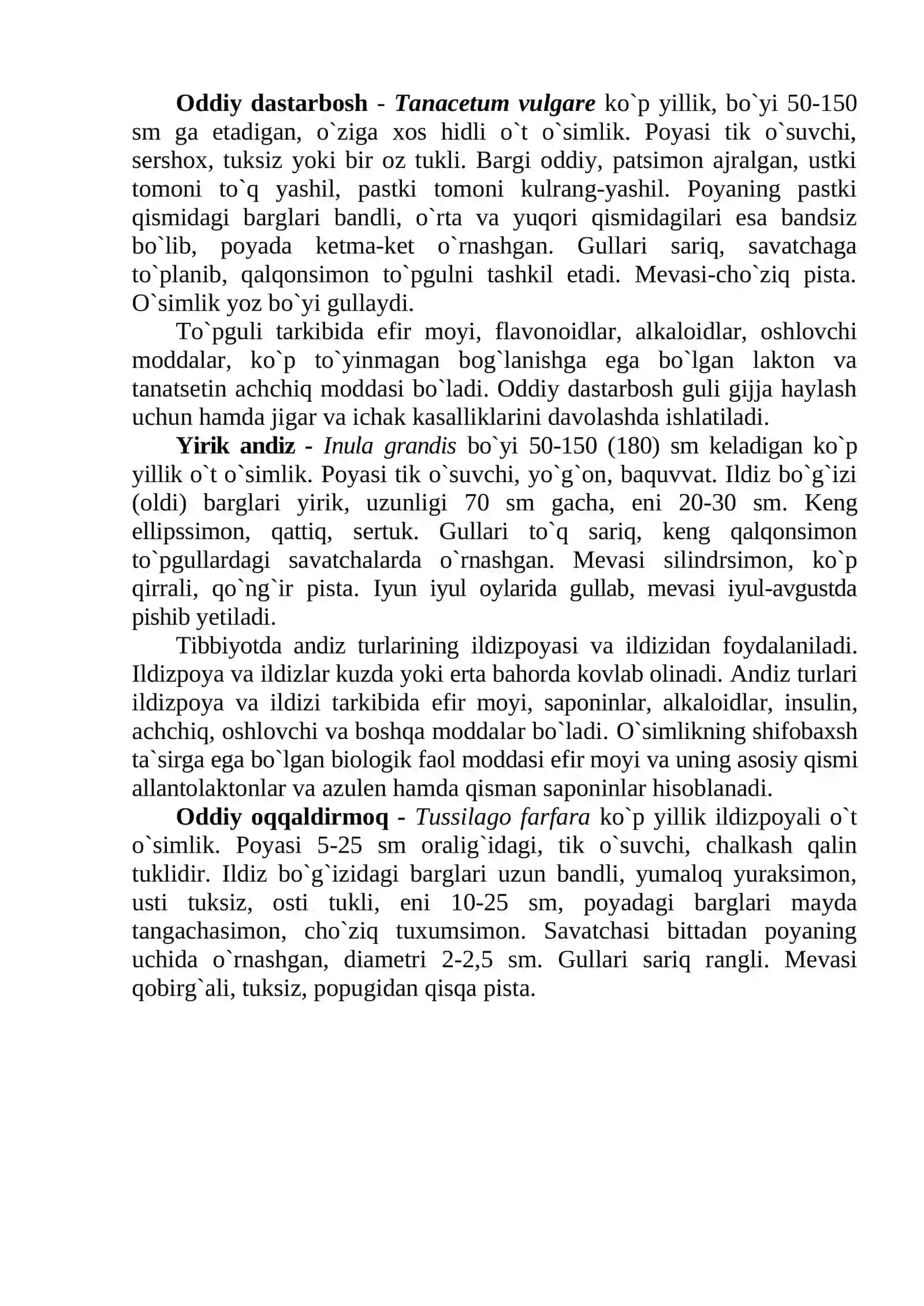 Qoqio`tdoshlar oilasi – Asteraceae 4