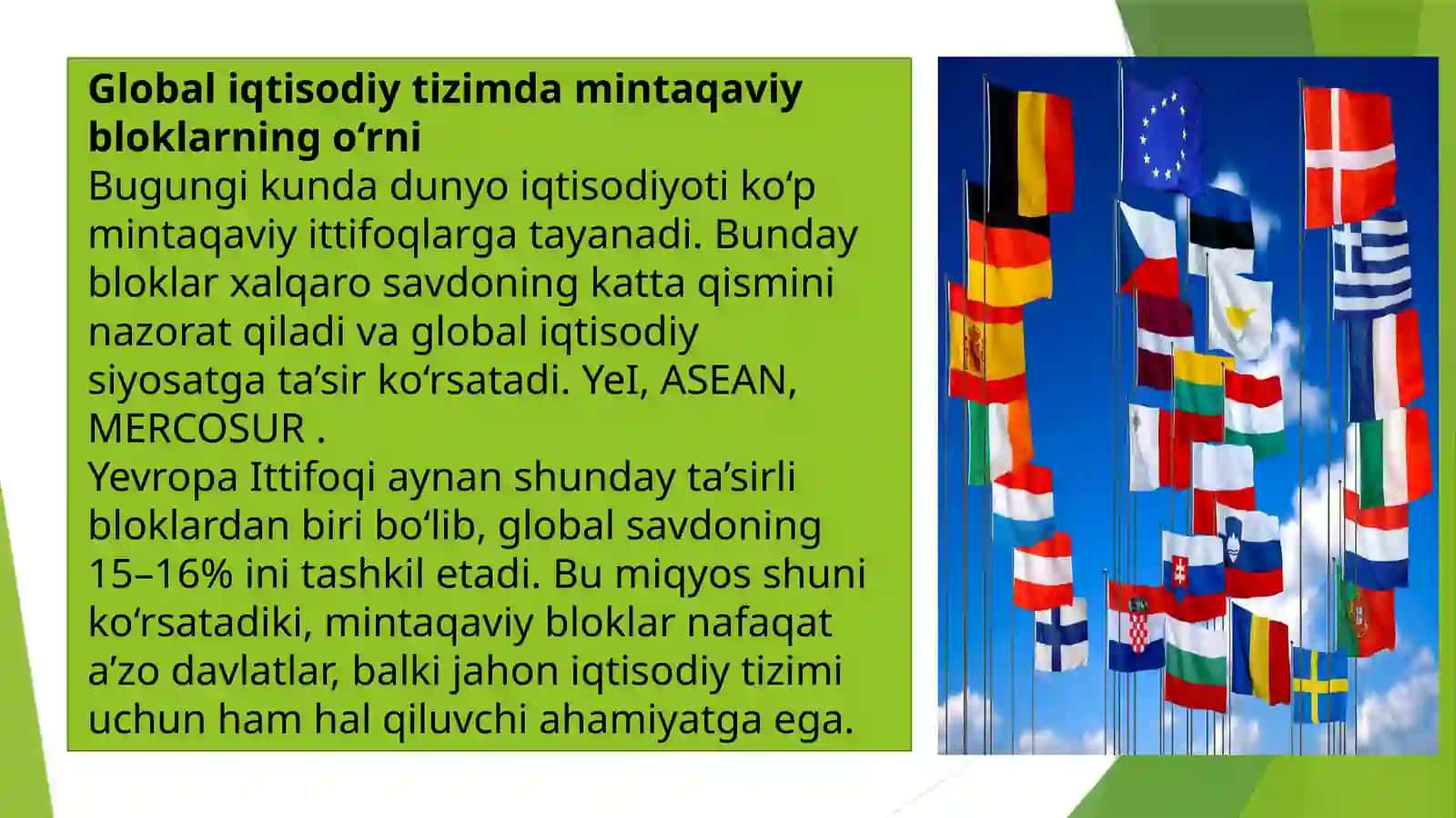 Mintaqaviy iqtisodiy tashkilotlarning roli: Yevropa Ittifoqi (YeI) misolida 4
