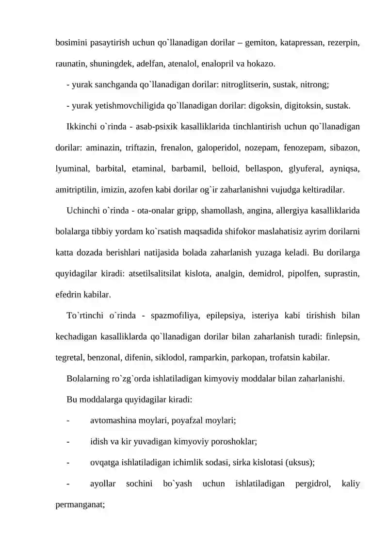 Kimyoviy va dori moddalar bilan zaharlanish sabablari 4