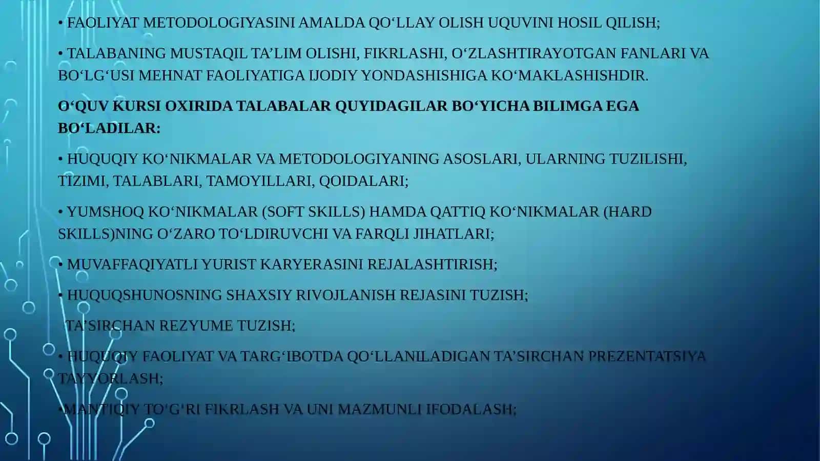 HUQUQSHUNOS MUTAXASSIS SHAKLLANISHIDA ZAMONAVIY ISH KO‘NIKMALARI VA KOMPETENSIYALARNING ROLI 4