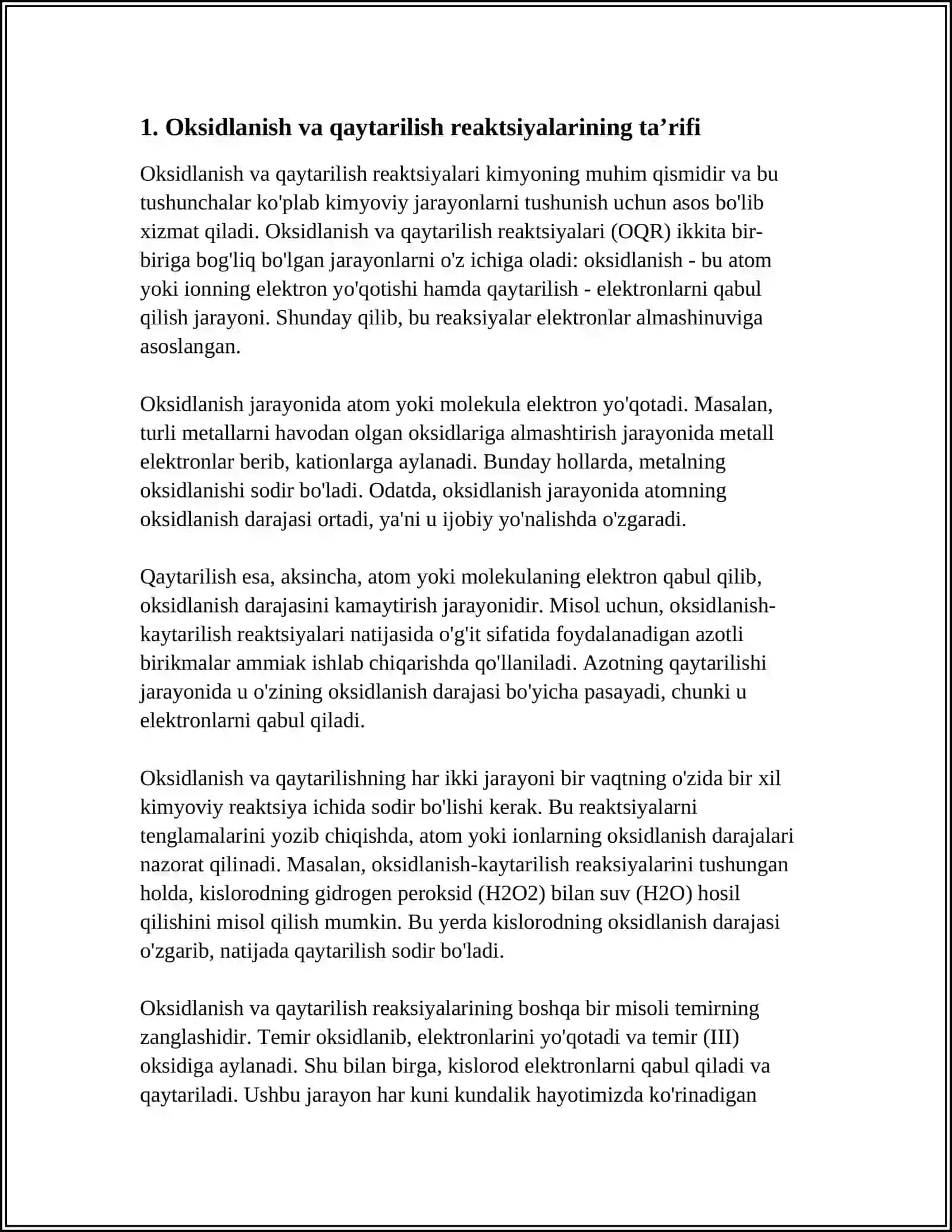 OKSIDLANISH-QAYTARILISH REAKSIYALARI 4