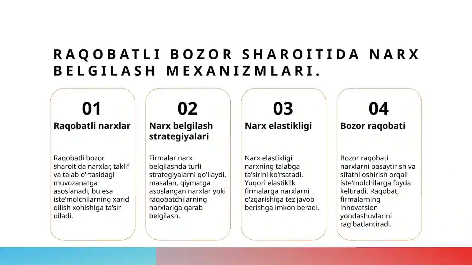 Raqobatlashuvchi firmani foydasi va daromadlari 4