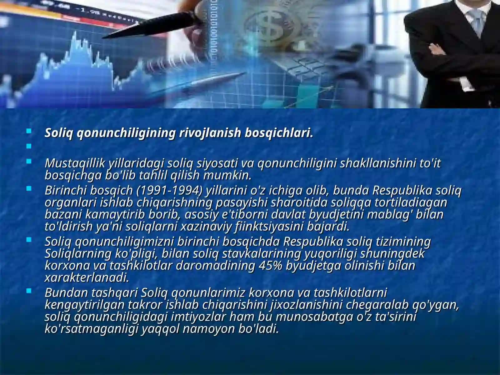 O`zbekiston Respublikasi soliq siyosatining xususiyatlari 4