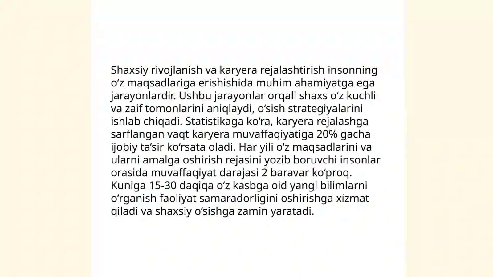 Karyeraning shaxs faoliyatidagi òrni karyera terapiyasi 4