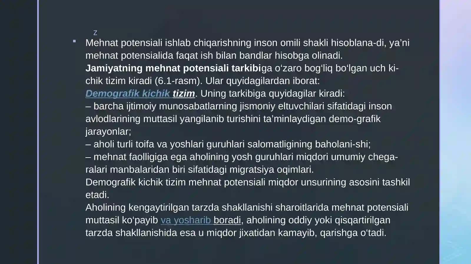 Mehnat potensiali» tushunchasi va uning nazariyasi 4