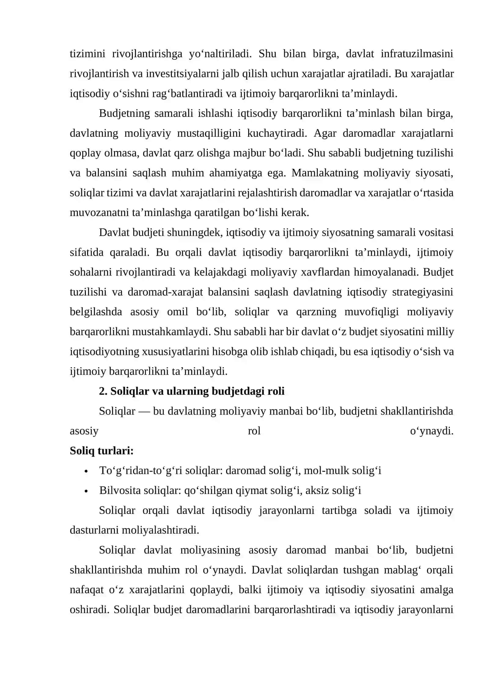 Davlat Budjeti, Soliqlar va Davlat Qarzi O‘rtasidagi Maliyaviy Bog‘liqlik 4