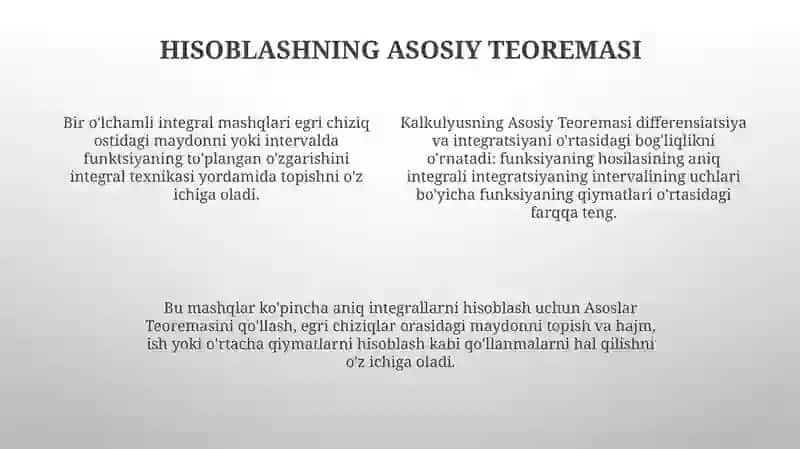 Ikki o'lchovli integrating tadbiqlari 4