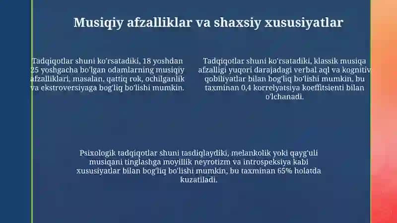 Musiqa va shaxsiyat o'rtasidagi bog'liqlik 4