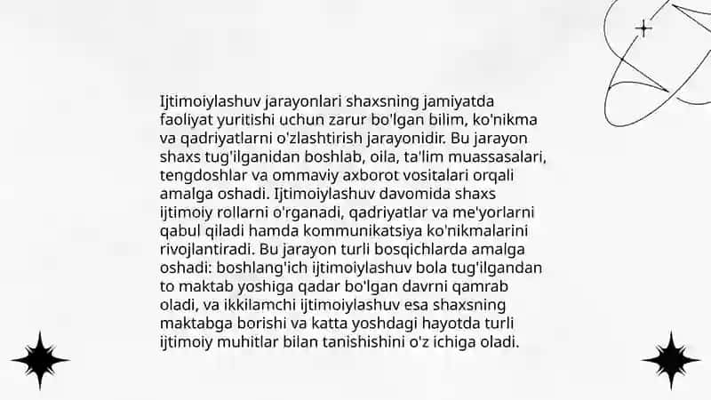 Tarbiya va ijtimoiy tarbiya. Ijtimoiylashuv mexanizmlari 4