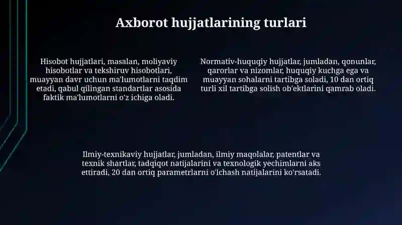 Axborot hujjatlari 4