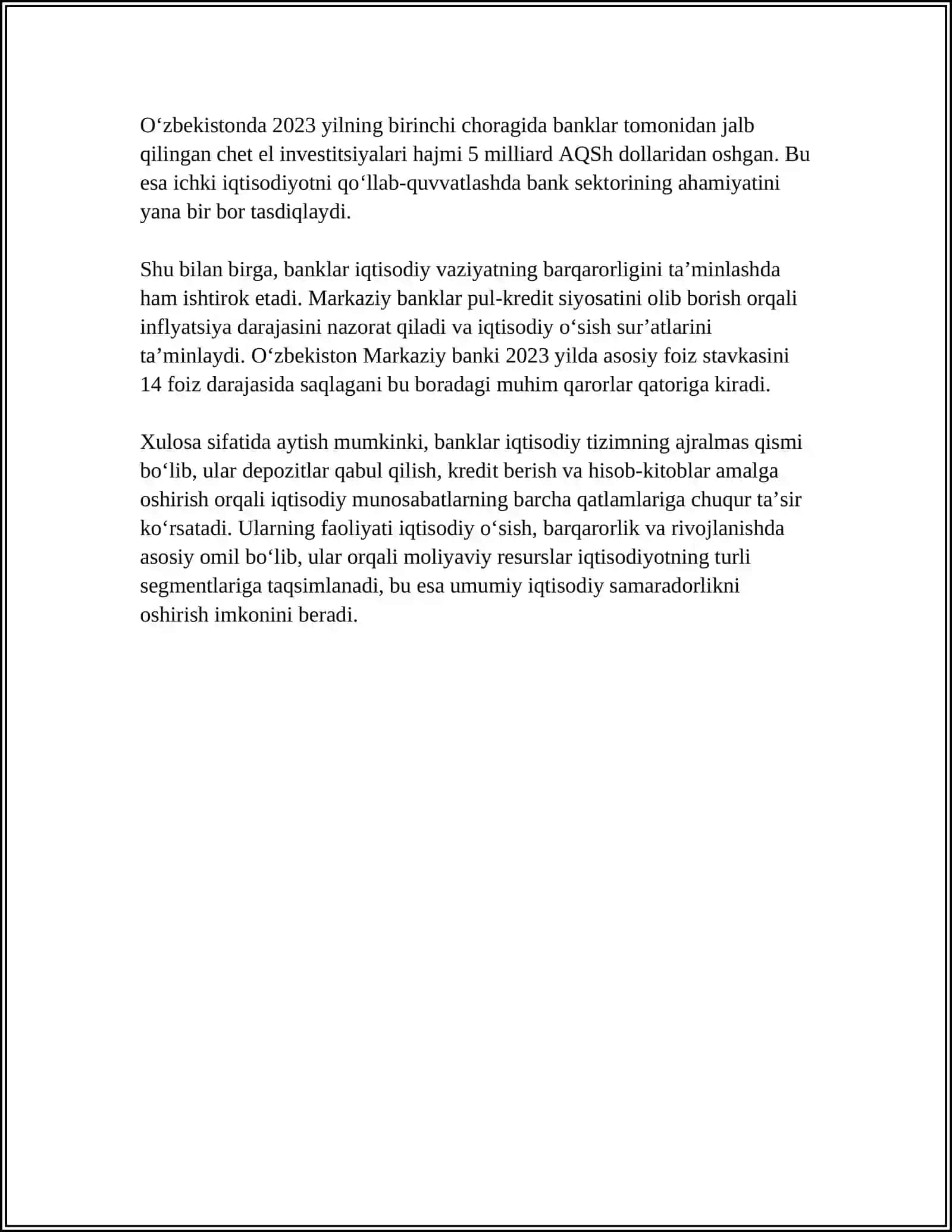 BANKLARNING IQTISODIY MAZMUNI VA VAZIFALARI 4