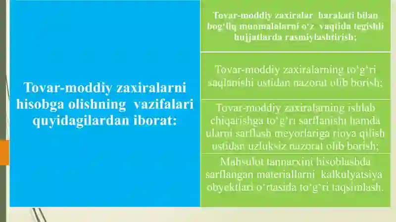 MAVZU.TOVAR MODDIY ZAXIRALARINI HISOBGA OLISH (2soat) 4
