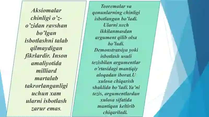 ARGUMENTLASH VA BILIMLAR TARAQQIYOTINING MANTIQIY SHAKILLARI 4