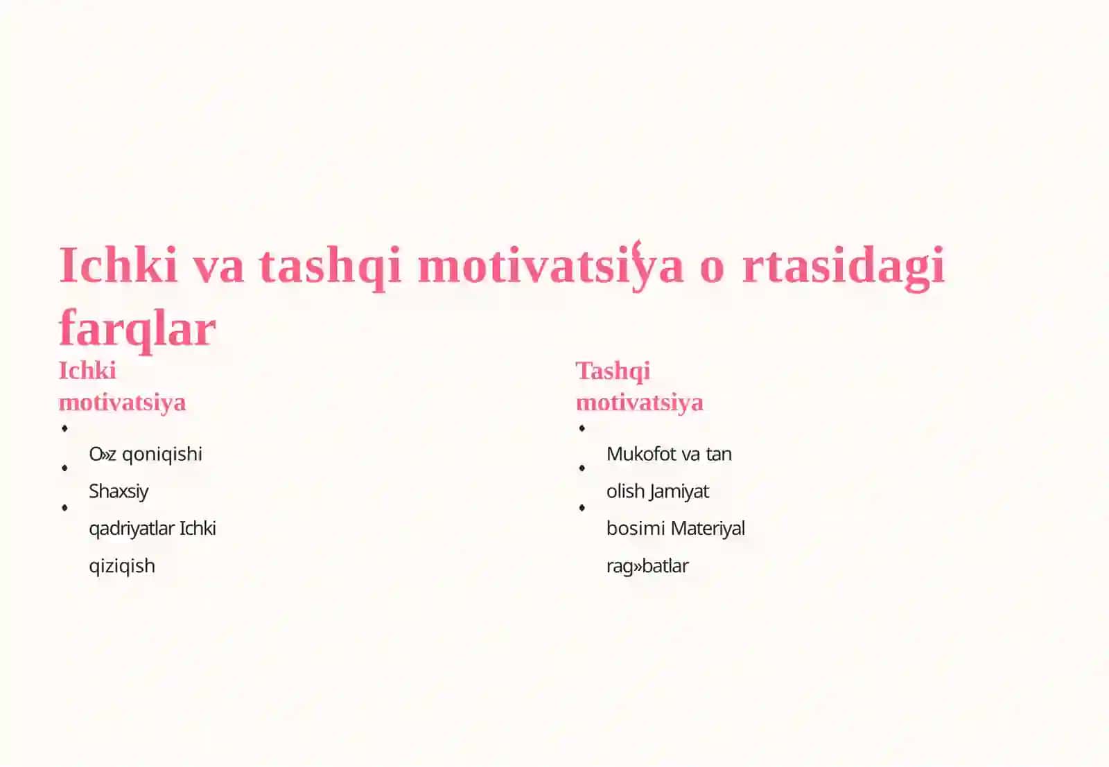 Motivatsiya va o'z o'zini rag'batlantirish samarali yechim sifatida 4