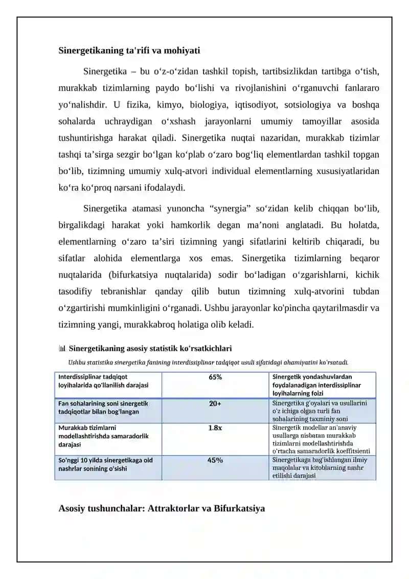 Sinergetika fanlararo ilmiy tadqiqot metodi 4