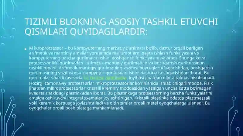 TIZIMLI BLOKNING TASHKIL ETUVCHILARI 4