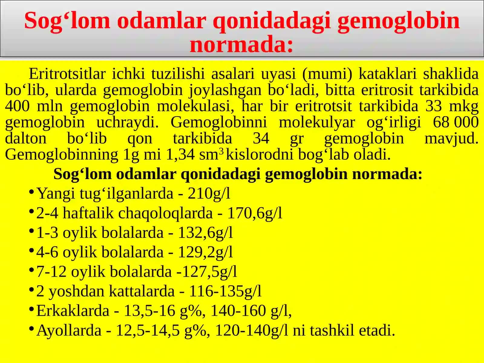 GEMOGLOBINNING FIZIOLOGIK-BIOKIMYOVIY TUZULISHI 4