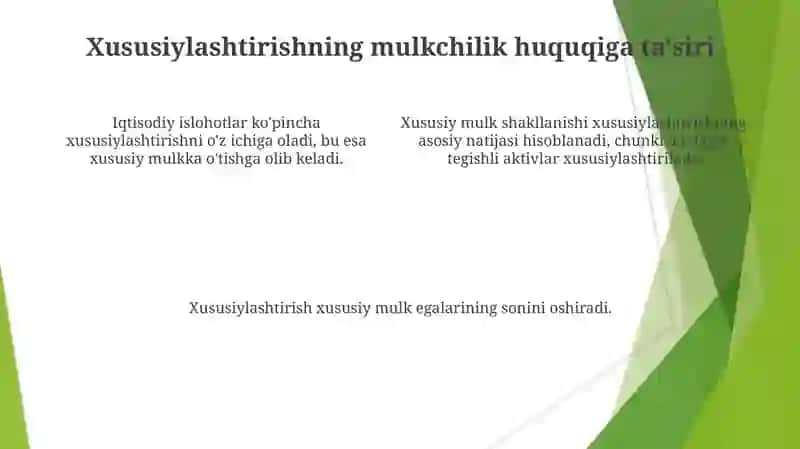 Iqtisodiy islohatlar xususiy mulkning shakllanishi 4