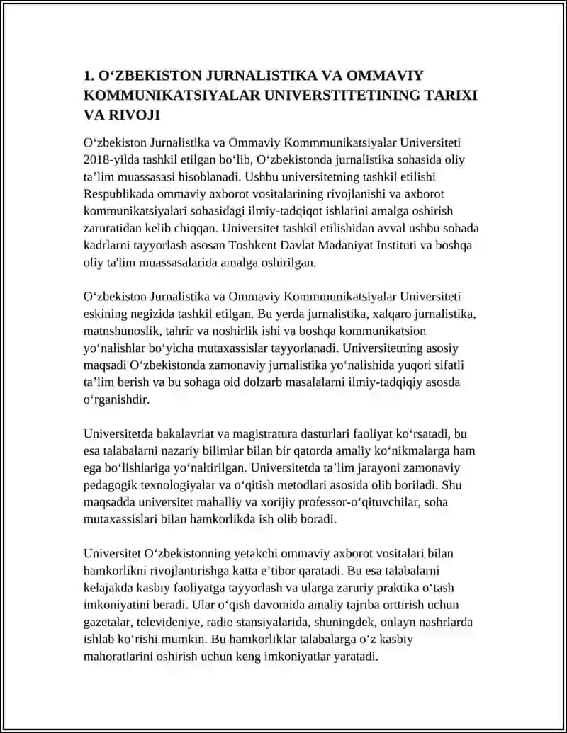 O‘zbekiston Jurnalistika va Ommaviy Kommunikatsiyalar Universiteti 4