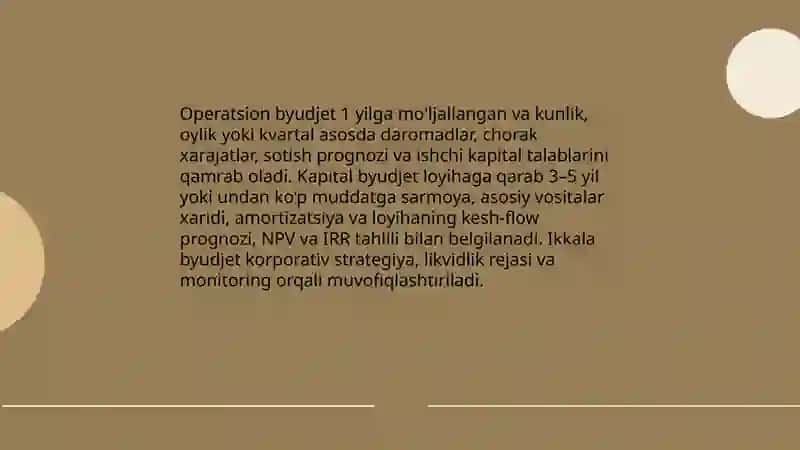 Moliyaviy rejalashtirish va bashoratlash 4