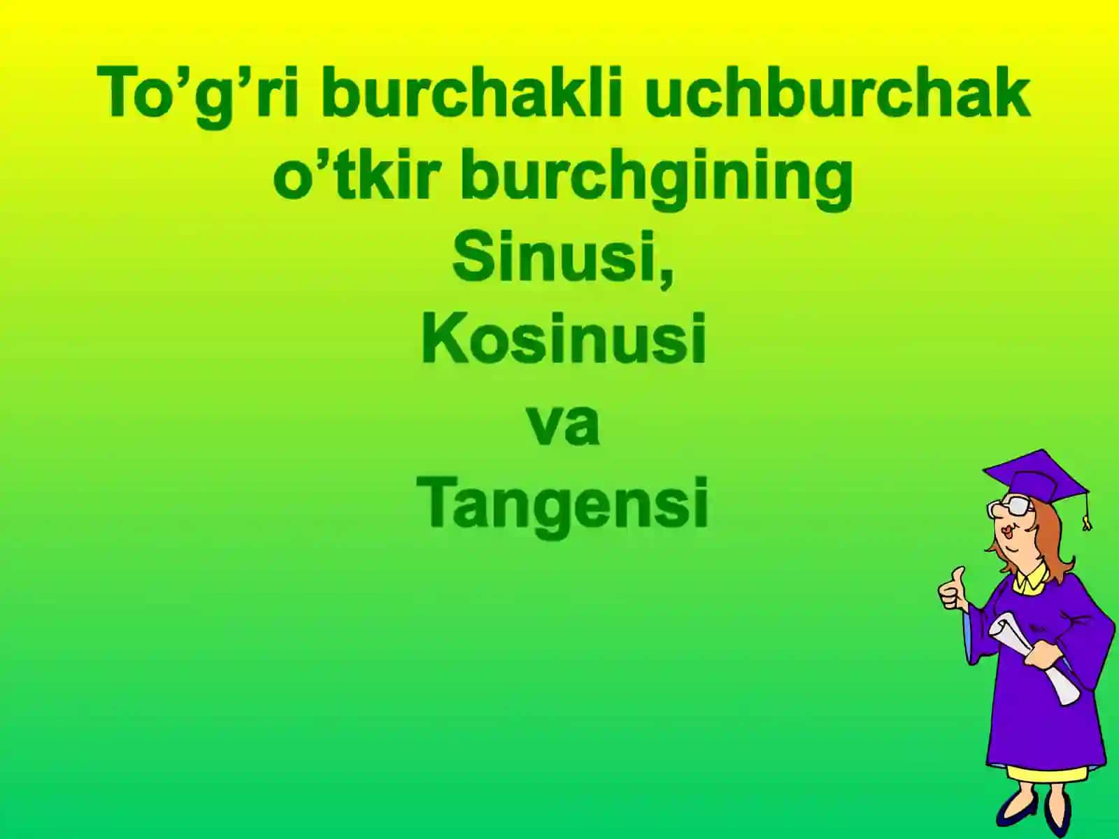 Burchaklarning radian va gradus o'lchovlari 4