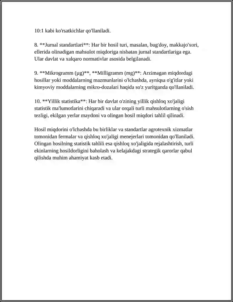 HOSILANI HISOBLASH QOIDALARI 4