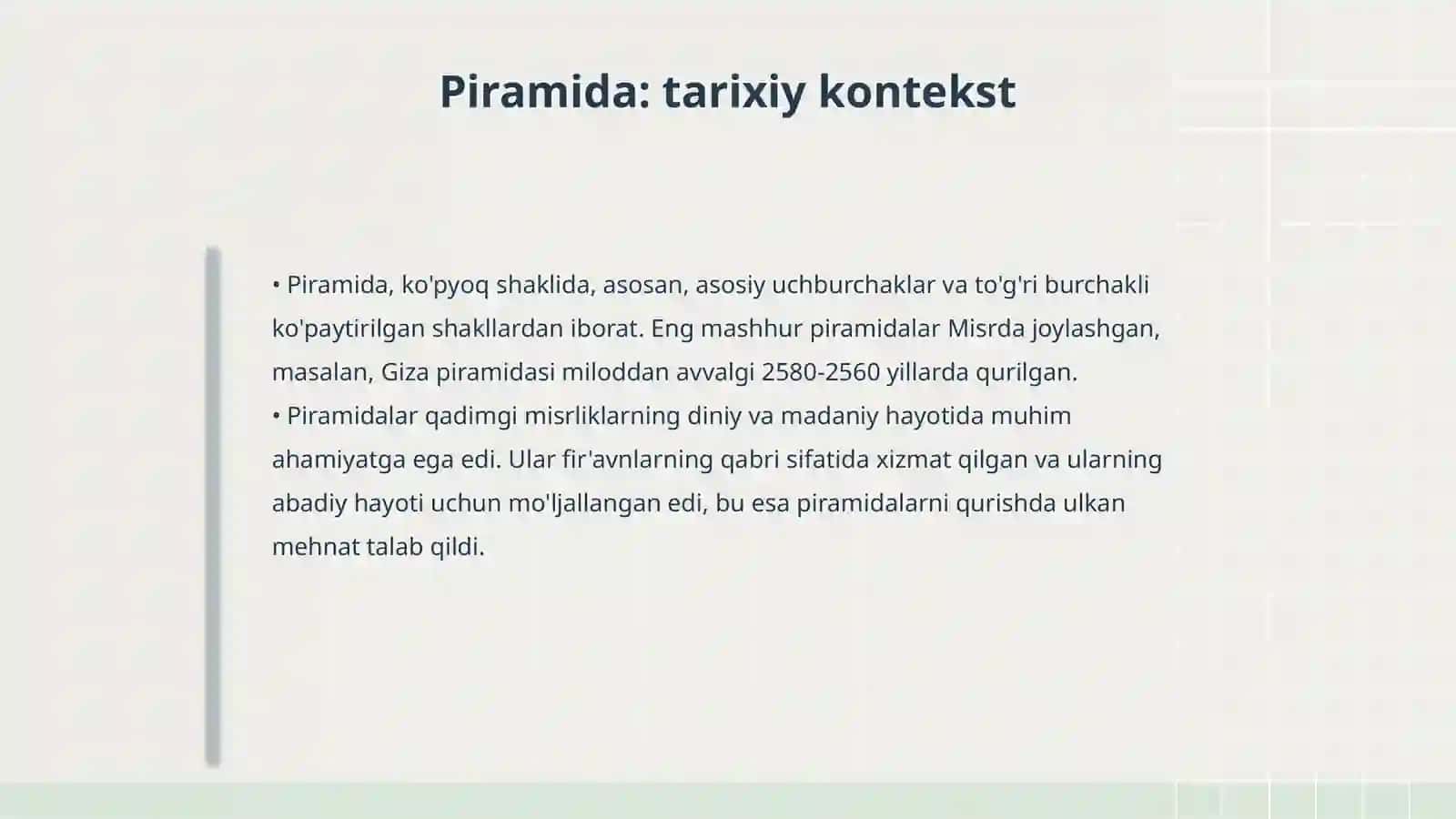 Ko’pyoqlar. Piramida 4
