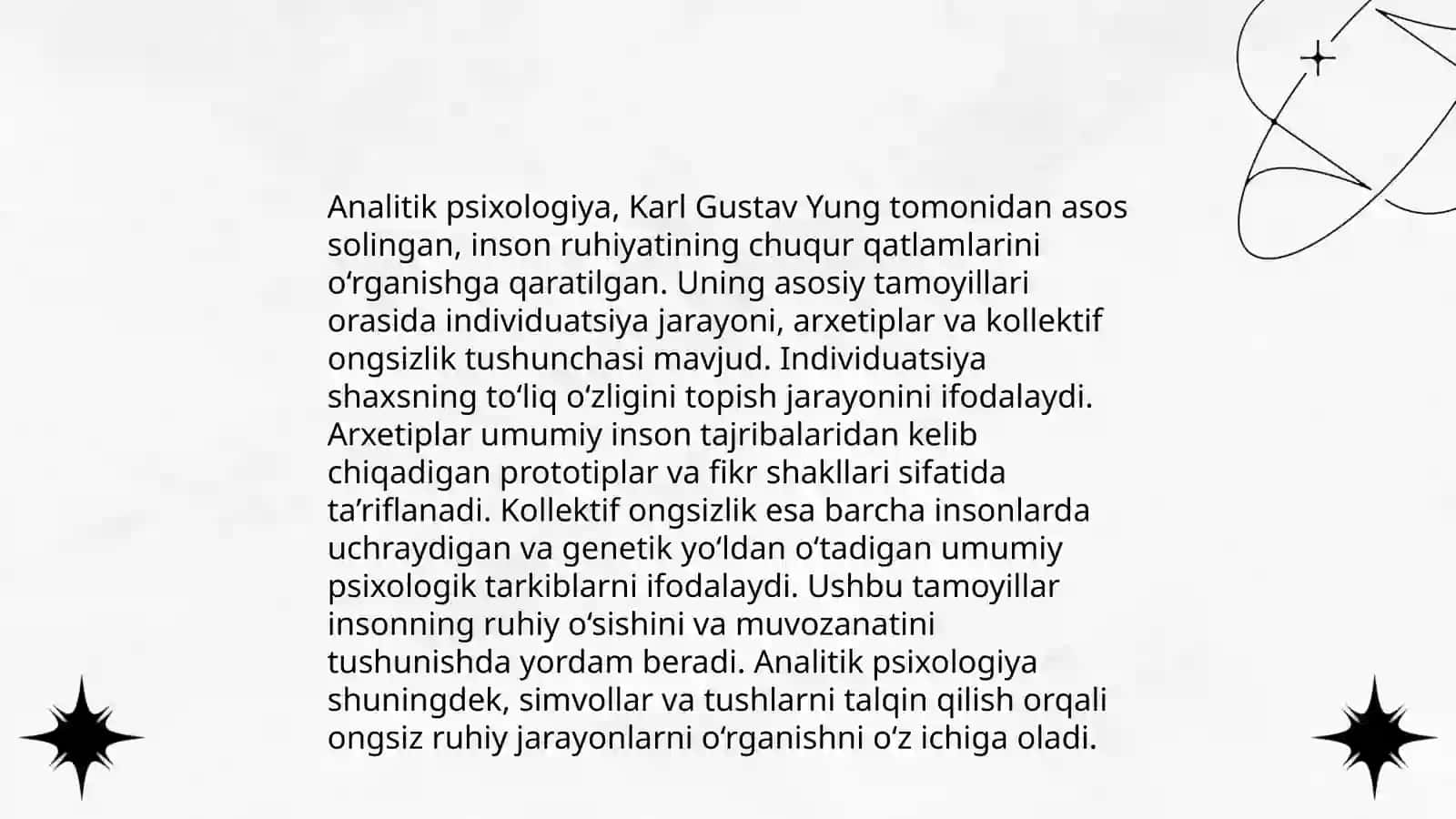 K.Yungning analitik psixologiyasini umumiy tavsifnomasi 4