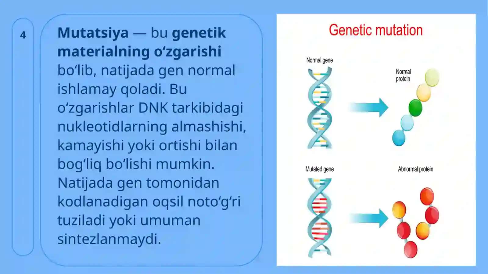 Gen kasalliklari. Aminokislotalar va uglevodlar almashinuvining buzilishi bilan kechuvchi kasalliklar 4