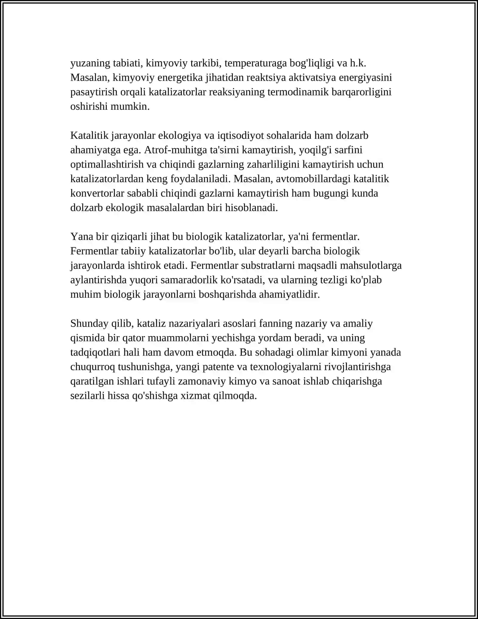 KATALIZ NAZARIYALARI VA FERMENTATIV KATALIZ 4