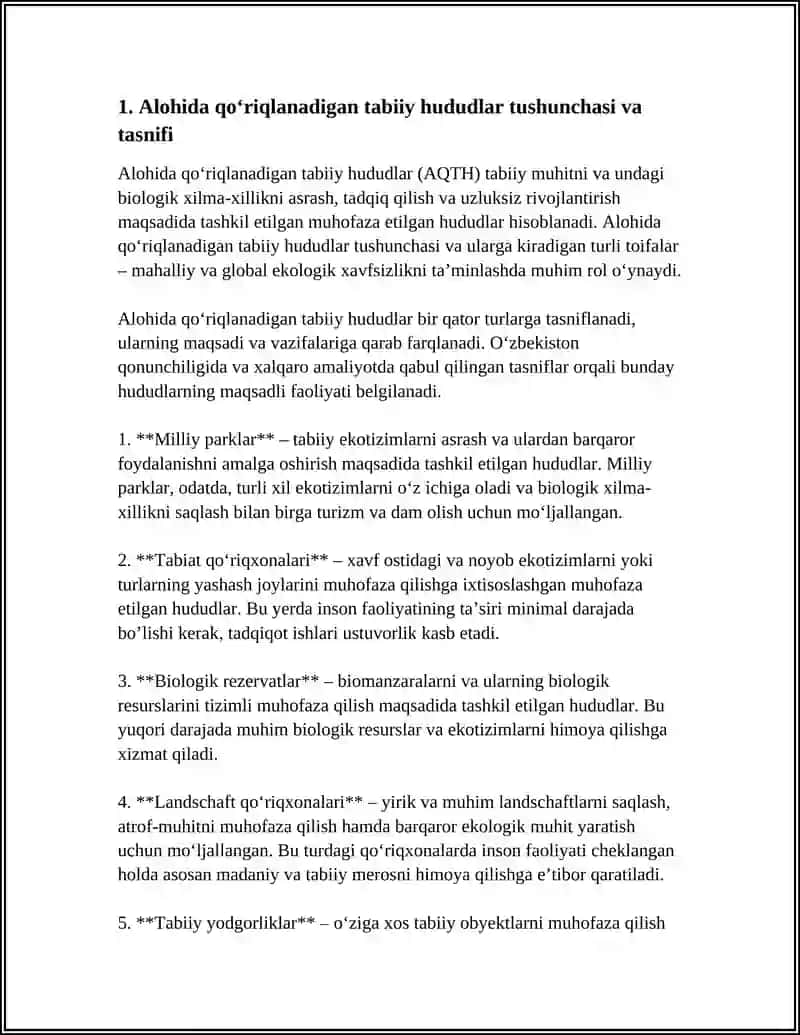 ALOHIDA QOʻRIQLANADIGAN TABIIY HUDUDLAR 4