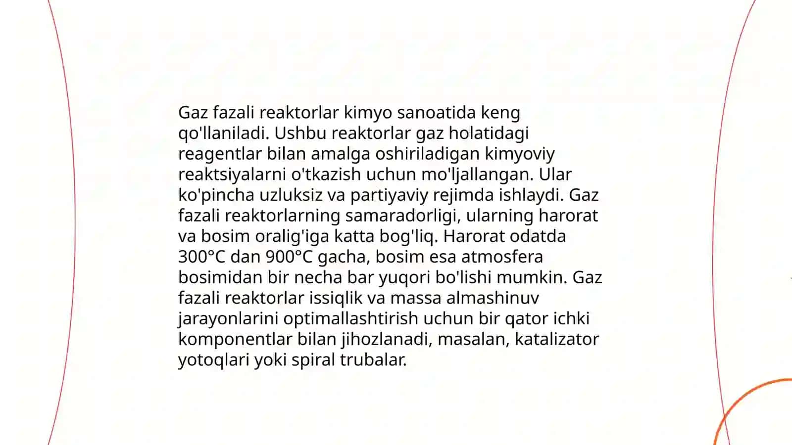 Suyuq faza va gaz fazali jarayonlari uchun reaktorlar 4