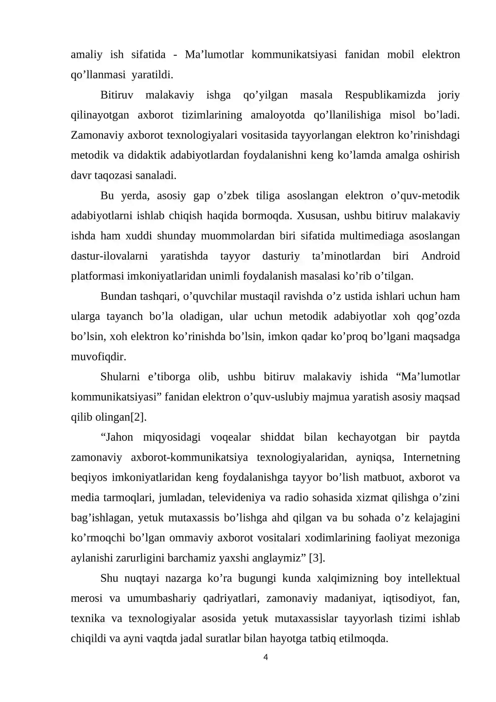 Zamonaviy  dasturlash  asoslari ilovasini yaratish diplom ishi 4