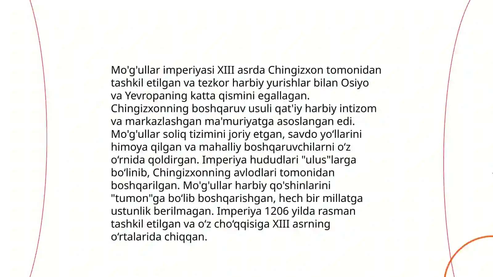 Mo'g'ullar imperiyasi va ularning boshqaruv usuli 4
