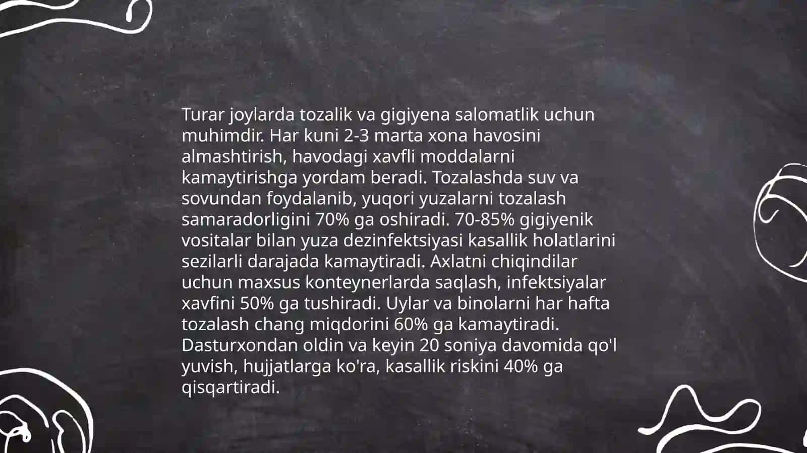 Turuq gigiyenasi.Aholi yashash joylarini tozalashning umumiy asoslari 4