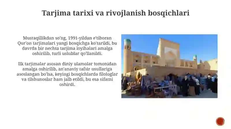 Mustaqillik davri O'zbekistonida Qur'on tarjimalari: Umumiy tavsif 4