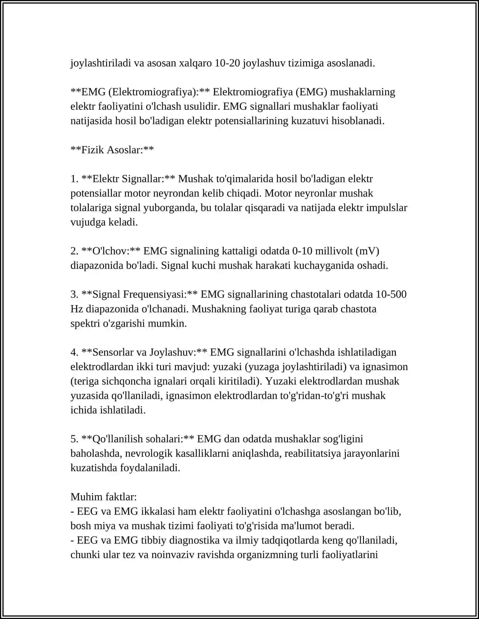 ELEKTROGRAFIYA USULLARI VA FIZIK ASOSLARI EEG VA EMG 4
