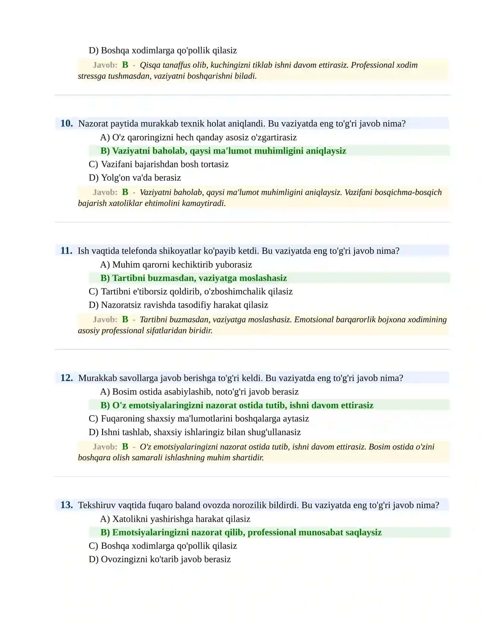 BOJXONA XIZMATIGA ISHGA KIRISH PSIXOLOGIK SINOV Testlari 4
