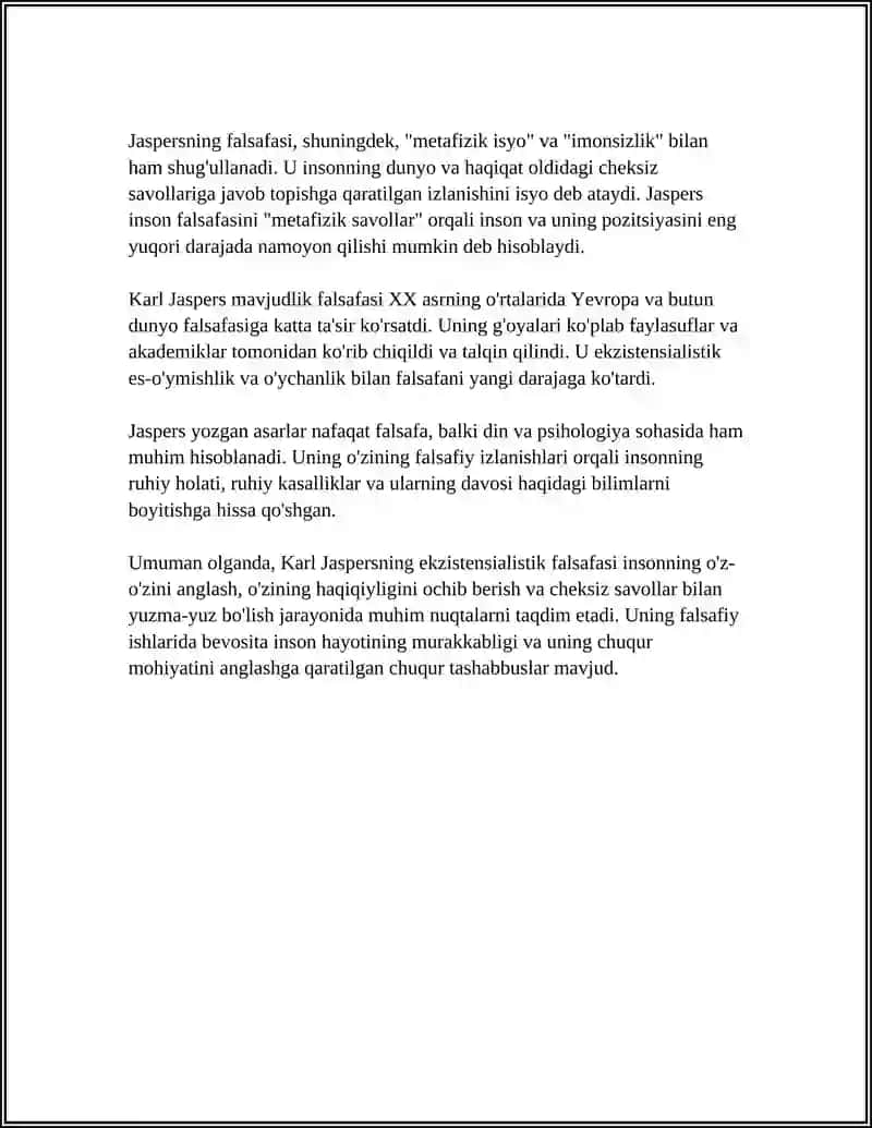 Karl Yaspers va Martin Xaydeggerning Eksistensialist Psixologiyaga Ta'siri 4