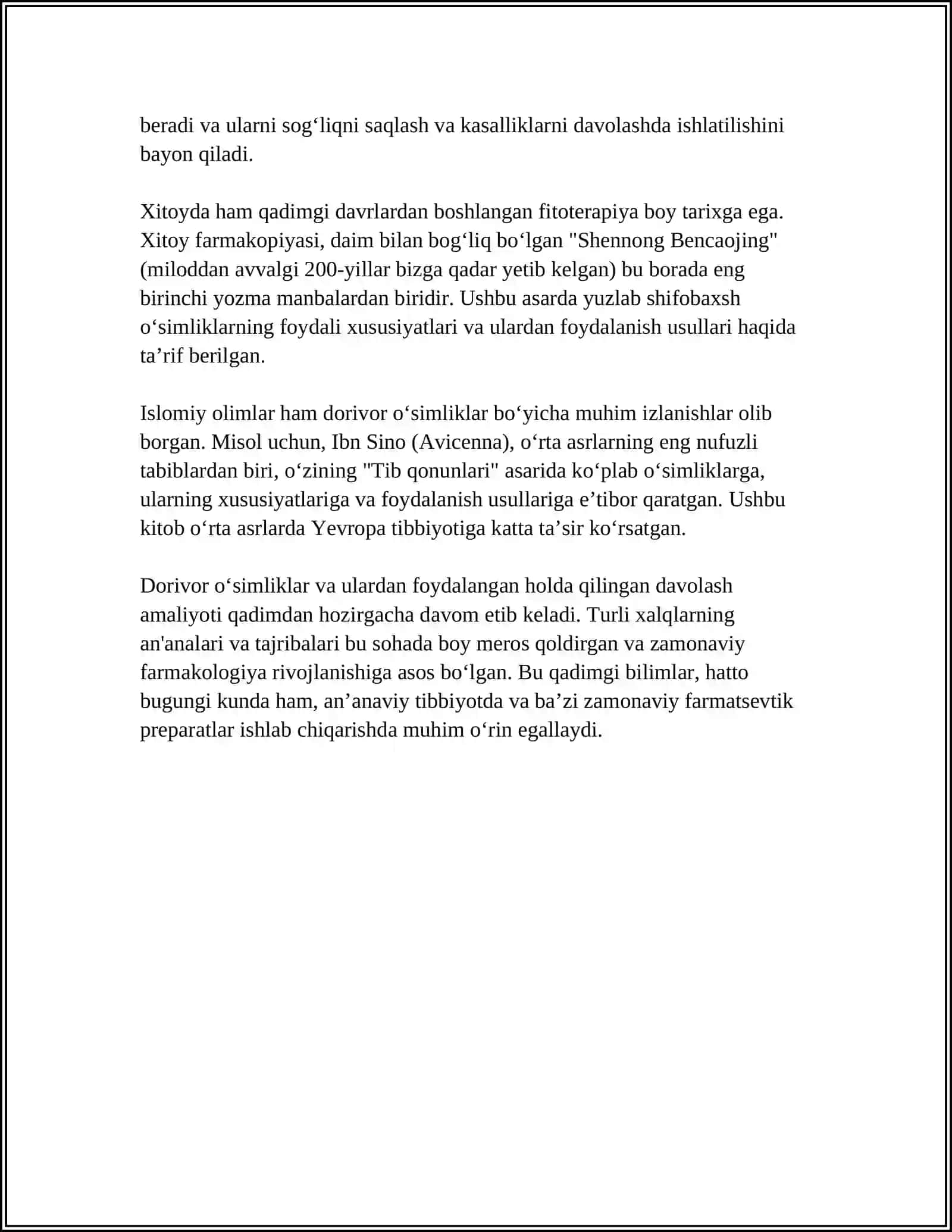 RETSEPT TARIXI. DORIVOR O‘SIMLIKLARI 4