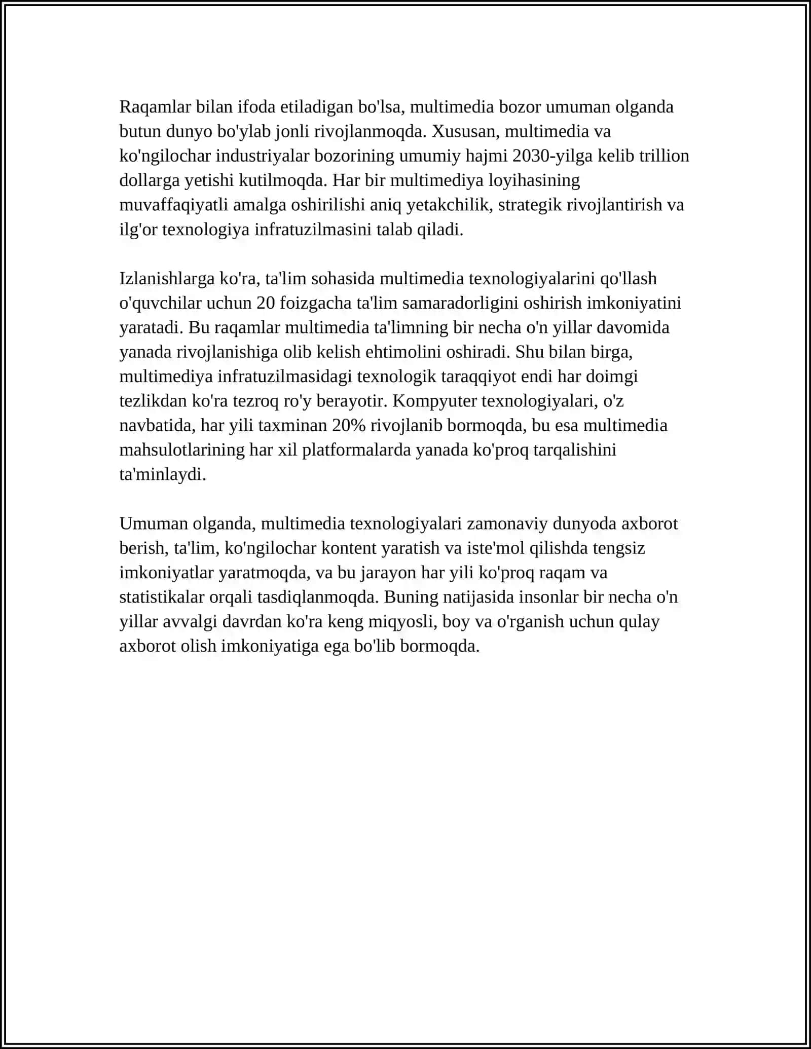 MULTIMEDIA TEXNOLOGIYASINING ASOSIY MAZMUNI 4